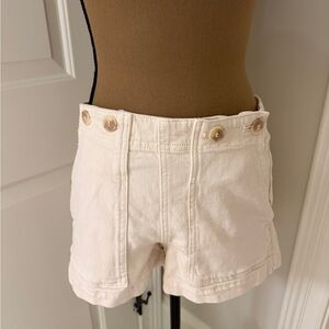 The Kit High-Rise Utility Shorts by Pilcro (Anthropologie)- Cream color